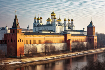 Fototapeta na wymiar Photograph of impressive Kremlin - generative AI