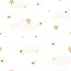 Obraz premium celestial woman space boho groovy magical composition poster clipart moon planet day yoga wall art seamless pattern