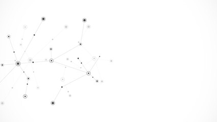 Science and technology concept with molecules. Illustration of minimalistic design