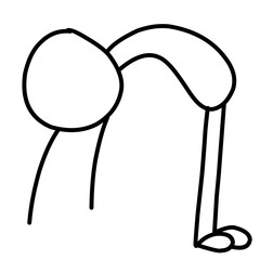 Cute stickman cartoon icon Warming Gesture