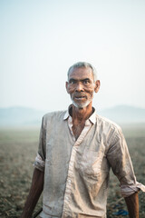 portrait of south asian senior farmer 