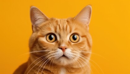 Obraz premium Portrait of a beautiful cat close up. Generative AI