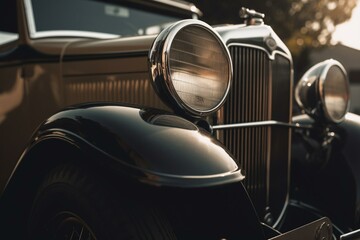 Vintage car from the art deco era, perfect for antique automobile collectors. Generative AI
