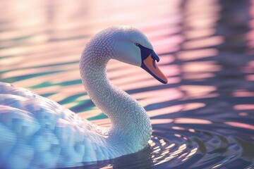 beautiful swan - obrazy, fototapety, plakaty