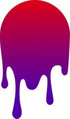 Melted drips shape. Drop flow of neon gradient liquid. Sauce chocolate ink splashes.