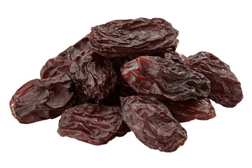 Raisin isolated on white background, full depth of field