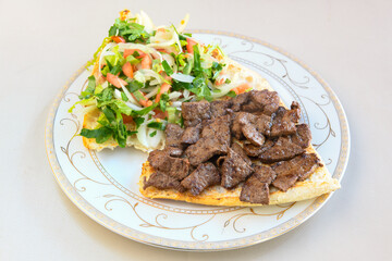 Meatball between bread (Turkish name : ekmek arasi kofte ). Izgara kofte