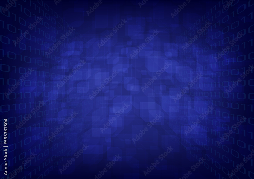 Poster perspective abstract futuristic technology big data blockchain security square cube shape overlappin