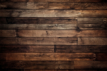 Naklejka premium Old grunge dark textured wooden background generative ai