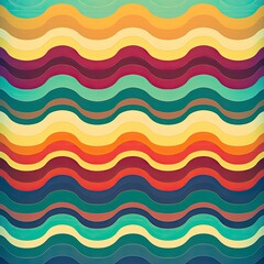 Retro Groovy Burst. Summer and Carnival Backdrop with Vibrant Strokes. Generative AI