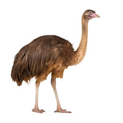 brown ostrich isolated on white