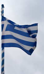 Im Wind wehende griechische Fahne
