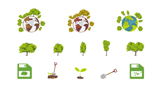 World environmental ,saving logo and ecology friendly concept Vector illustration - national arbor day, earth day, global warming.