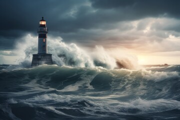 lighthouse on the coast. Generative AI