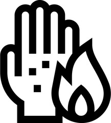 Transparent Burn icon. Burn isolated on transparent background.