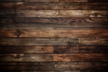 Naklejka premium Old grunge dark textured wooden background generative ai