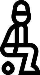 Transparent Caganer icon. Caganer isolated on transparent background.