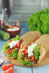 A traditional dish of Greece - gyros