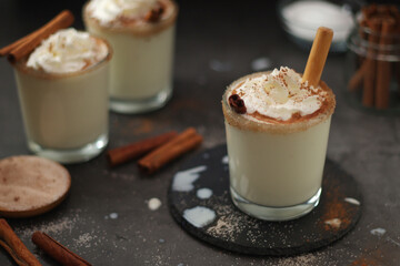 Kogel mogel drink made from eggs with cream