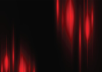 Abstract red speed neon light effect on black background vector illustration.
