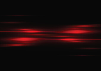 Abstract red speed neon light effect on black background vector illustration.
