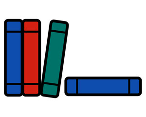 Book illustration transparent.Falling books icon.Illustration of dropping books.