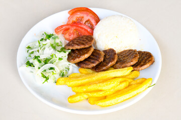 Meatball between bread (Turkish name : ekmek arasi kofte ). Izgara kofte