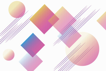 Vector design of a white background with flat geometric shapes