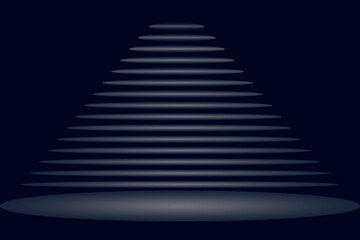 Vector dark blue studio abstract background with dark gradient wave lighting