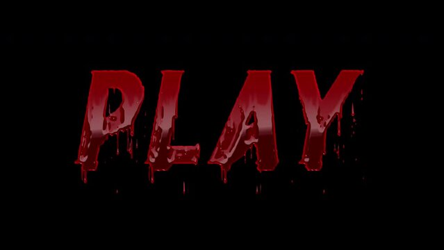 Play Blood Text Tltle Animation Text, Alpha Channel