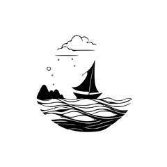 Sea - High Quality Vector Logo - Vector illustration ideal for T-shirt graphic