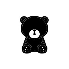 Obraz premium Teddy Bear | Black and White Vector illustration