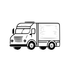Truck | Minimalist and Simple Silhouette - Vector illustration