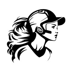 Softball - Minimalist and Flat Logo - Vector illustration