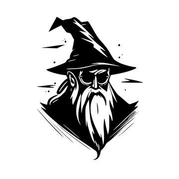 Wizard - Black and White Isolated Icon - Vector illustration