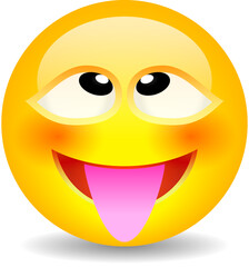 Funny emoji with silly face