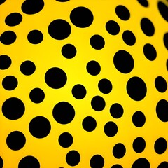 Seamless Large Texture of polka black dot pattern on yellow abstract background with circles. Suitable for textile, packaging, postcards, Wallpapers, banners. Colorful gifts material, website, design	