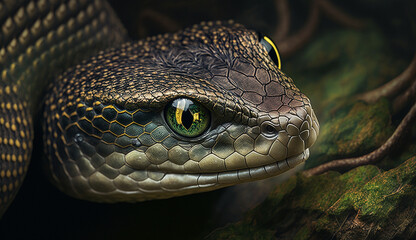 Fototapeta premium Southeastern crowned snake AI Generated photo
