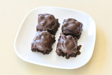 Turkish Dessert Sobiyet  Baklava, mussels baklava and classic baklava with Pistachio . Cevizli, Fistikli Baklava, top view.