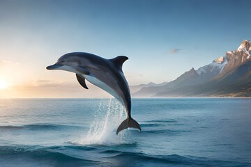 Fototapeta premium dolphin jumping out of water