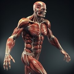 muscle anatomy man. generative ai