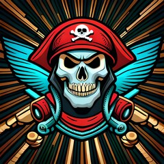 Piraten Totenkopf als Cartoon