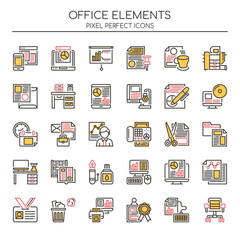 Office Elements , Thin Line and Pixel Perfect Icons.