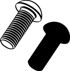 screw-bolt silhouette on the white background
