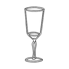 Wineglasses Continuous Line Drawing. Hand Drawn Simple Vector Illustration. Isolated on Off-White Background. Design Element Perfect for Poster, Card, Invitation, T-shirt Print, Wall Decoration.