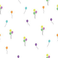 seamless pattern with balloons in soft colors; vector design for cards, invitations, wedding or baby shower albums, backgrounds