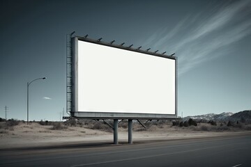 Obraz premium Blank City Billboard, Outdoor Advertising, Street Banner Mockup, Signboard, Abstract Generative AI Illustration