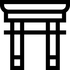 Transparent Torii icon. Torii isolated on transparent background.