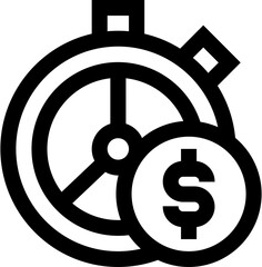Transparent Time Is Money icon. Time Is Money isolated on transparent background.