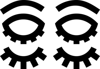 Transparent Eyelashes icon. Eyelashes isolated on transparent background.